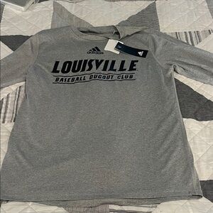 adidas Gray Louisville Baseball Long Sleeve Tee